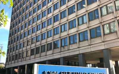 A beautiful day for a marriage-based adjustment interview at the JFK building in Boston!