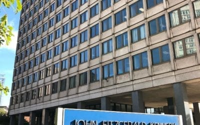 A beautiful day for a marriage-based adjustment interview at the JFK building in Boston!