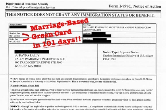 Marriage-Based Green Card Approved in 101 Days!! – Boston, MA