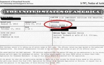 Time flies!! 7 years ago, my name appeared as the “Petitioner” (not attorney) on a Form I-130, Immigrant Petition for Relative. Thinking about filing? I’ve done it- personally and professionally.
