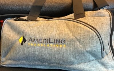 Our translation company, AmeriLing Translations, hooked us up with some swag!