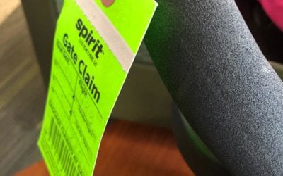 The Spirit airline representative asked if I got a green card for our stroller. I did, and that’s a first