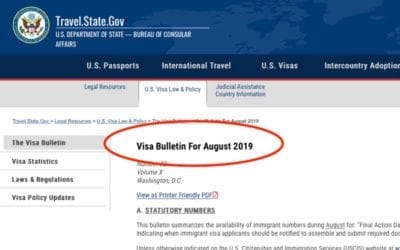 Visa Bulletin for August 2019