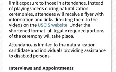 USCIS to Rescheduled Postponed Naturalization Ceremonies