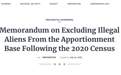 Memorandum on Excluding Illegal Aliens From the Apportionment Base Following the 2020 Census