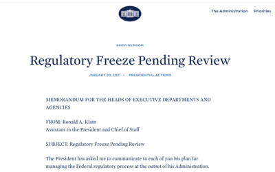 White House Issues Memo on Regulatory Freeze Pending Review