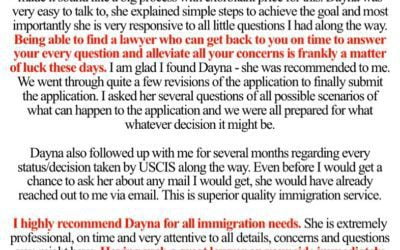 ️️️️️ I’m so flattered by the review that Lally Immigration Services, LLC received yesterday!