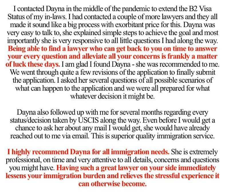 ️️️️️ I’m so flattered by the review that Lally Immigration Services, LLC received yesterday!