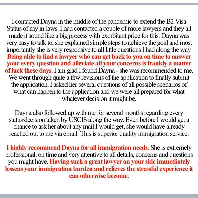 ️️️️️ I’m so flattered by the review that Lally Immigration Services, LLC received yesterday!