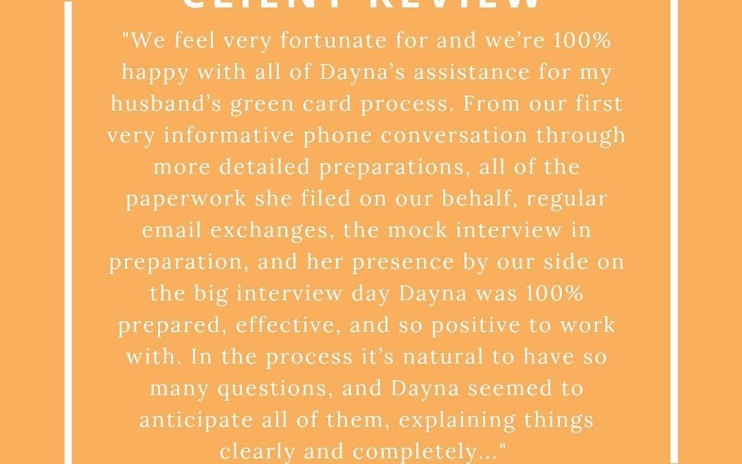 Marriage-Based Green Card 5-Star Review