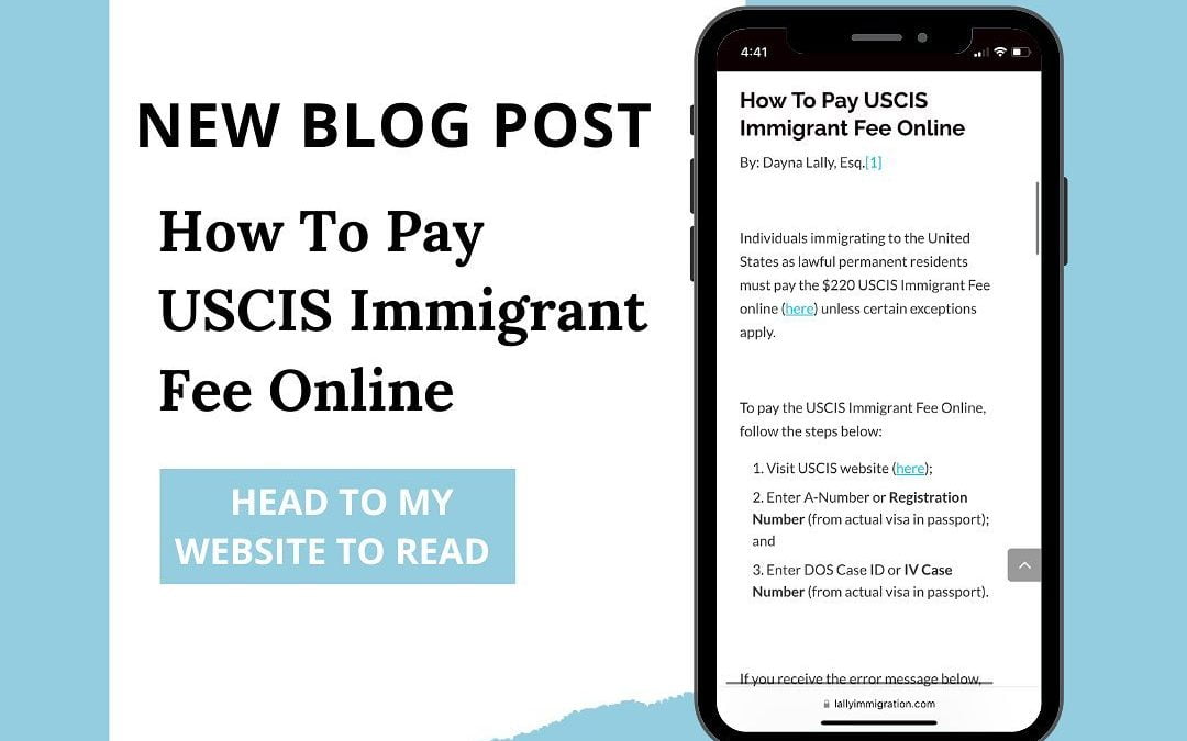Paying USCIS Immigrant Fee Online