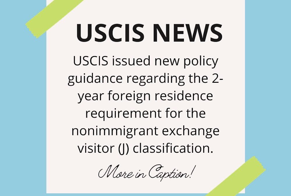 USCIS News – J-1 exchange visitors