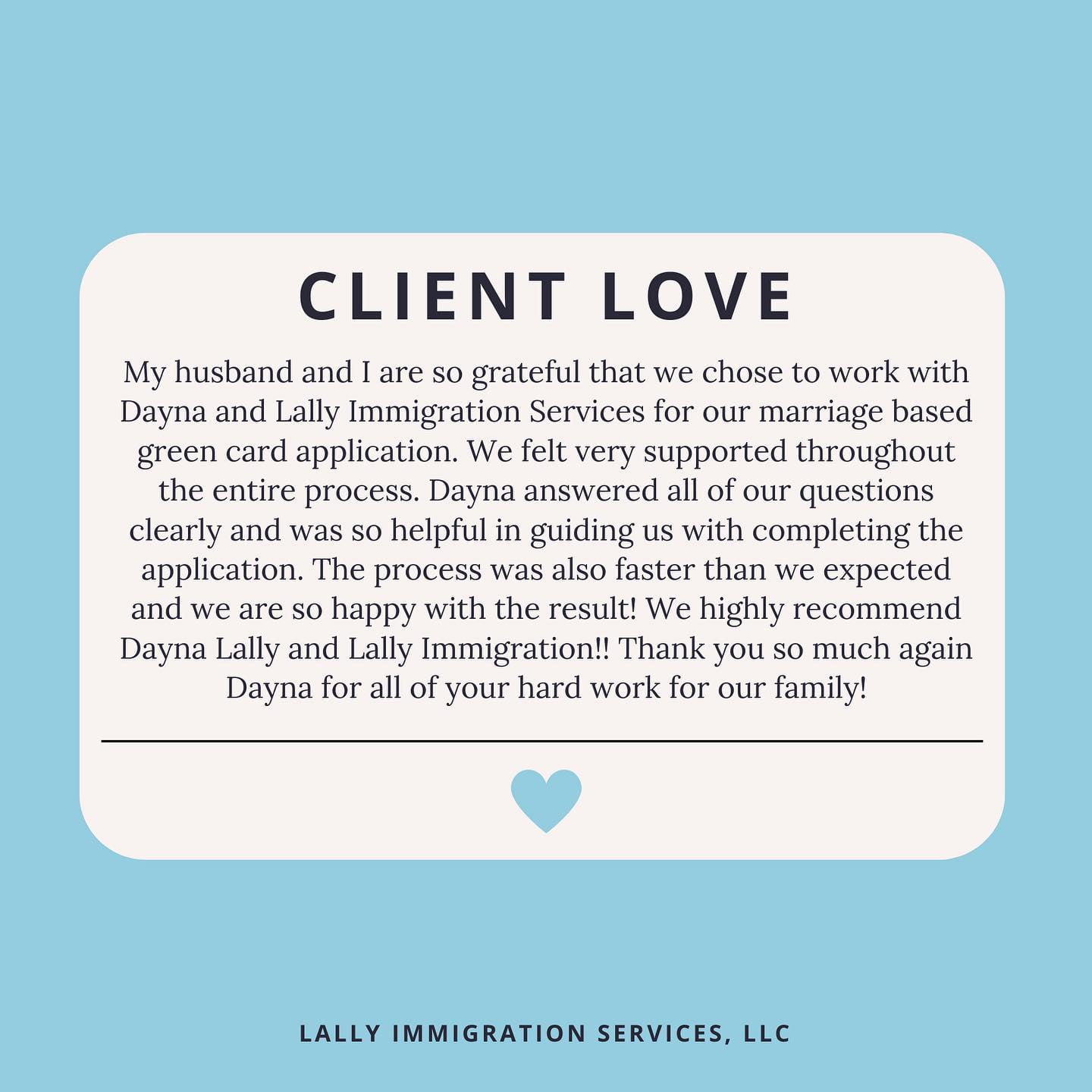 Client Love – Marriage-Based Green Card