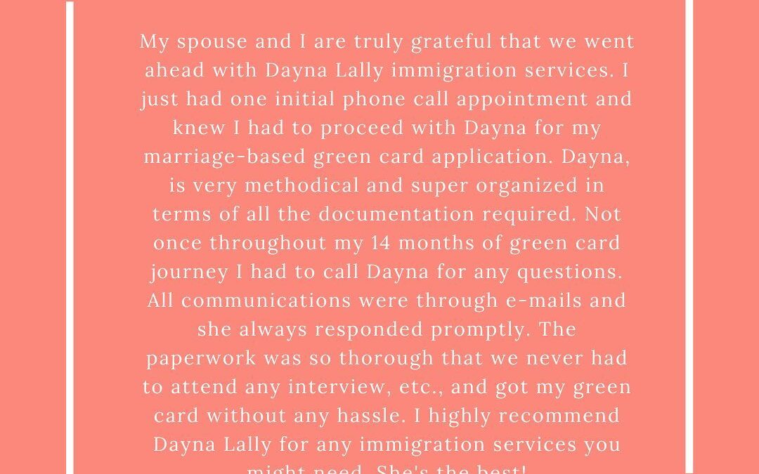 5-Star Review Marriage-Based Green Card!