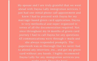 5-Star Review Marriage-Based Green Card!