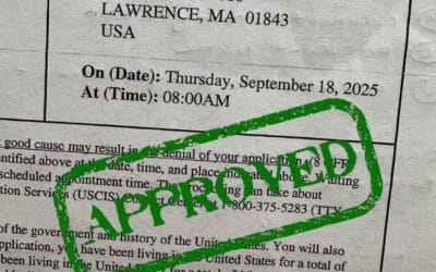 Naturalization Application Approved This Morning at the USCIS Lawrence Field Office