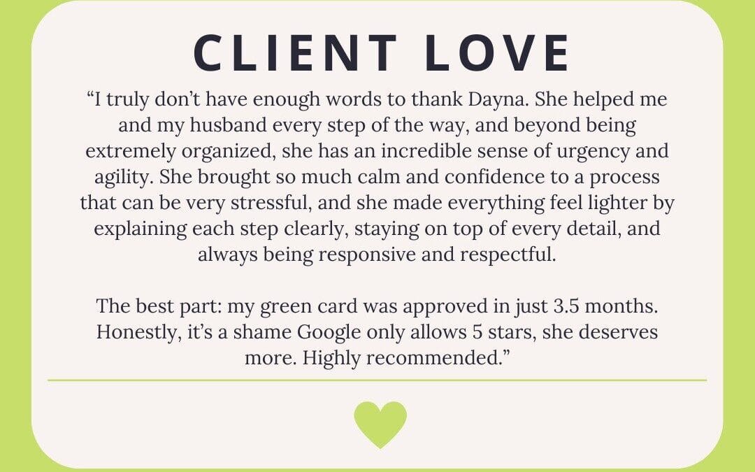 Client Review – Green Card