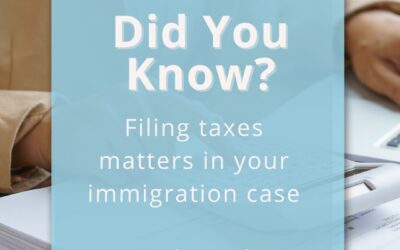 Filing Taxes Matters in Your Immigration Case