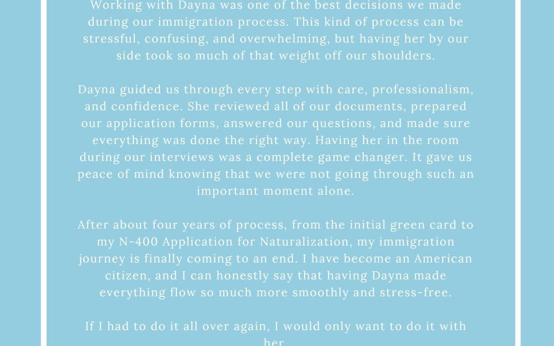 Marriage-Based Green Card 5-Star Review
